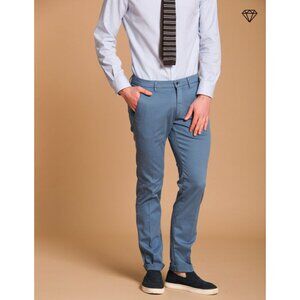 NWT Masons Italy Mens Size 40 40x35 Blue Torino Poplin Slim Fit Chino Pants NEW